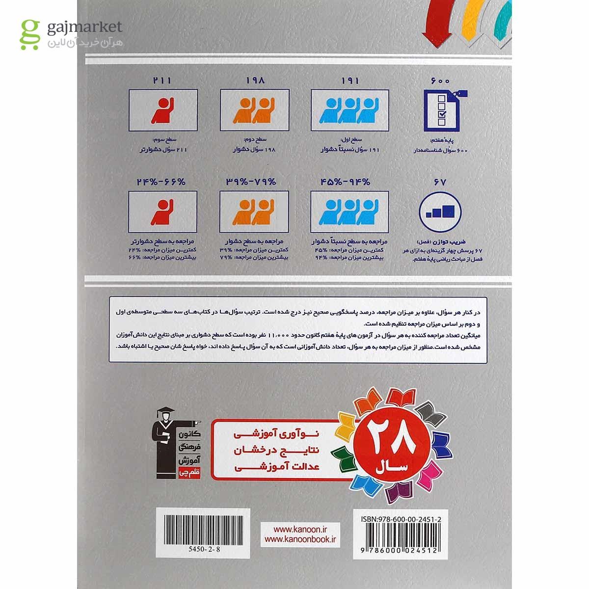 تصویر از کتاب سه سطحی ریاضی هفتم انتشارات کانون فرهنگی آموزش