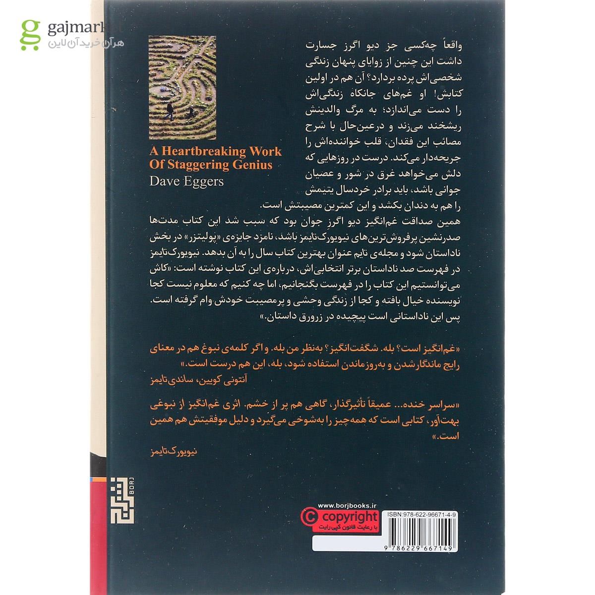 تصویر از کتاب اثری غم انگیز از نبوغی بهت آور