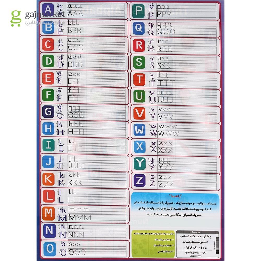 تصویر از پوستر آموزش الفبای انگلیسی سایز A4 انتشارات دهکده کتاب
