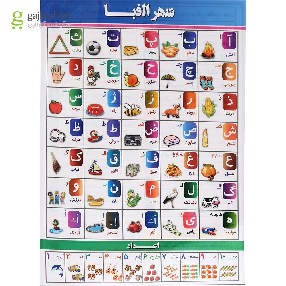 تصویر از پوستر آموزش شهر الفبا سایز A4 انتشارات دهکده کتاب