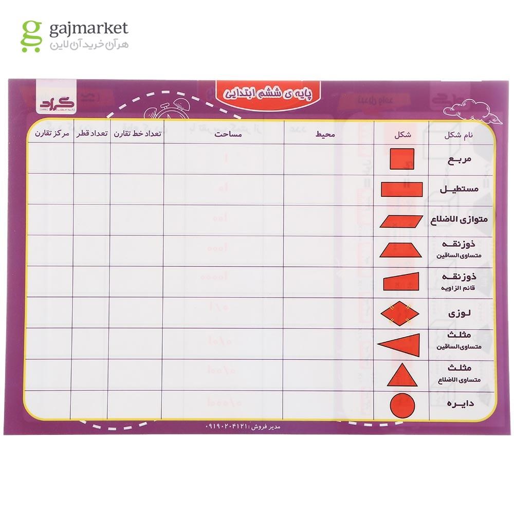 تصویر از پوستر ریاضی ششم سایز A4 انتشارات گراد بنفش
