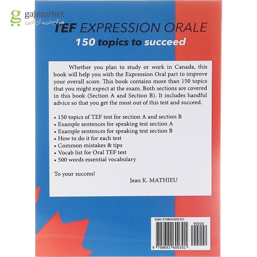تصویر از TEF Canada Expression Orale 150 Topics to Succeed