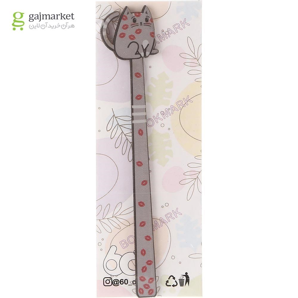 تصویر از نشانگر کتاب چوبی 60 درجه مدل Cute Cat کد 03