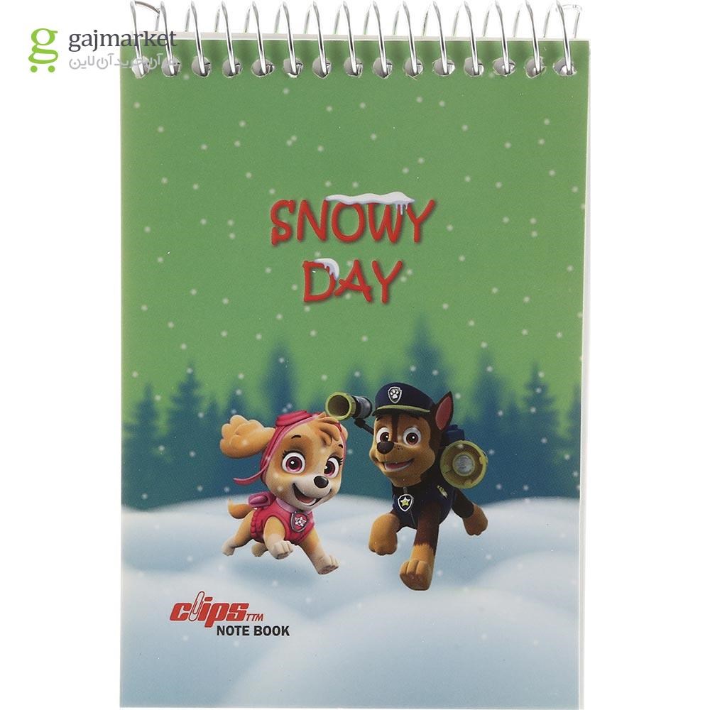 تصویر از دفترچه یادداشت سیمی 80 برگ کلیپس طرح Snow Day