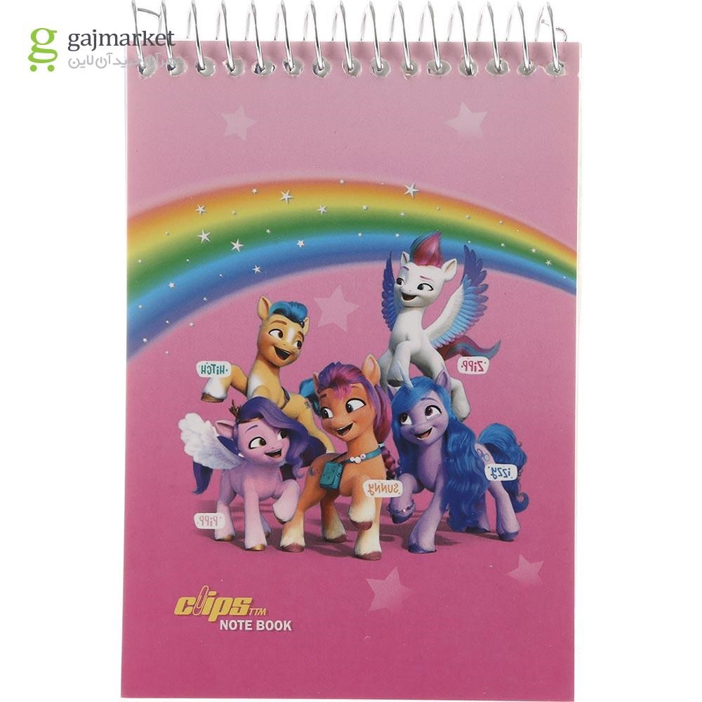 تصویر از دفترچه یادداشت سیمی 80 برگ کلیپس طرح Pony