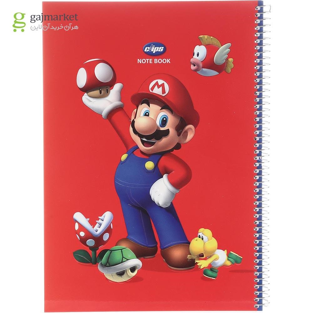 تصویر از دفتر سیمی 100 برگ کلیپس طرح Mario