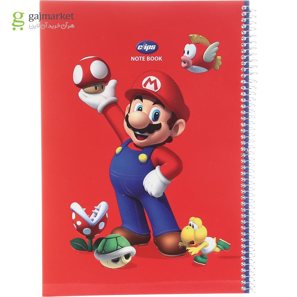 تصویر از دفتر سیمی 80 برگ کلیپس طرح Mario کد 0117