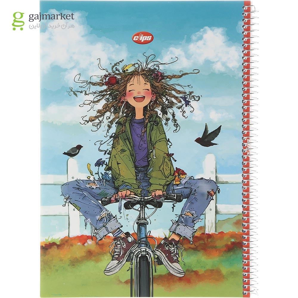 تصویر از دفتر 100 برگ سیمی کلیپس طرح Biker Girl کد 0124