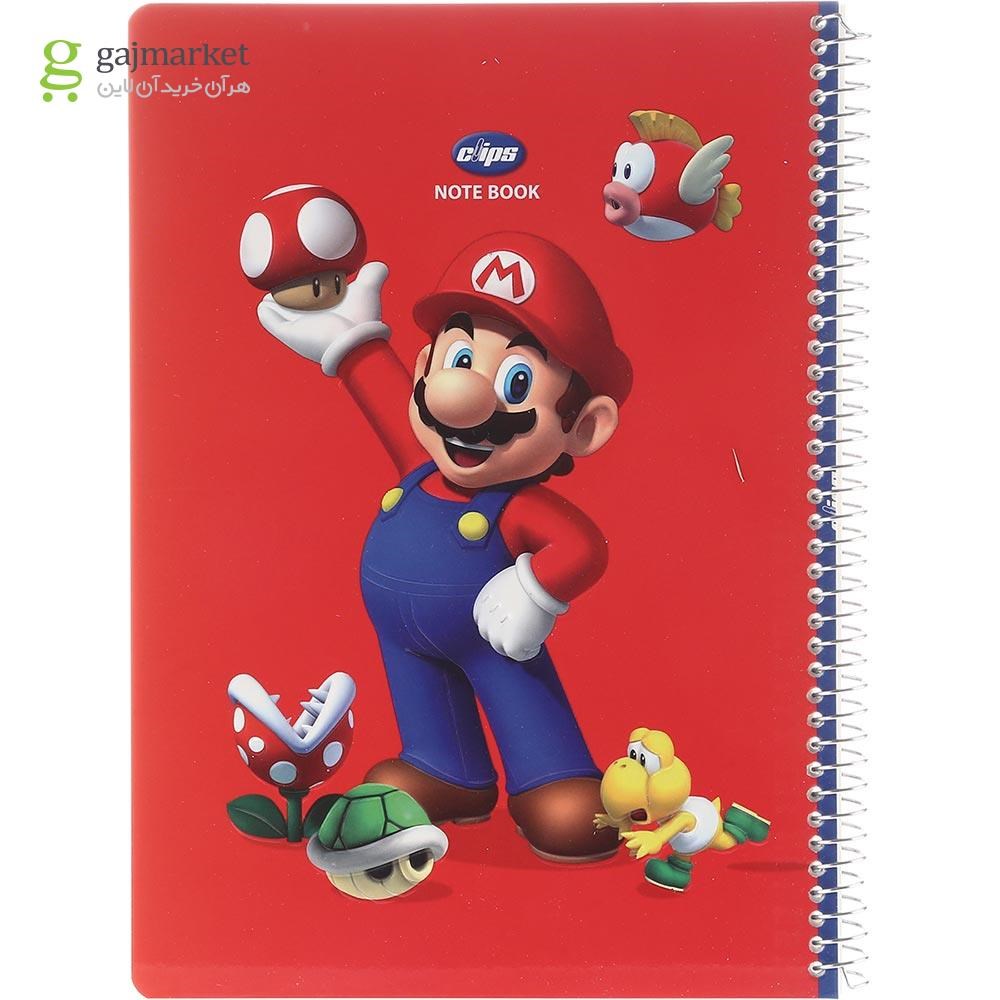 تصویر از دفتر سیمی 50 برگ کلیپس طرح Mario