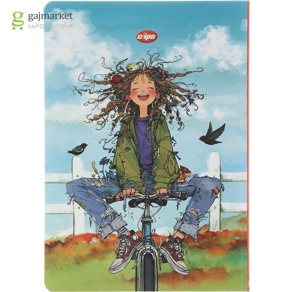 تصویر از دفتر 80 برگ کلیپس طرح Biker Girl کد 0391
