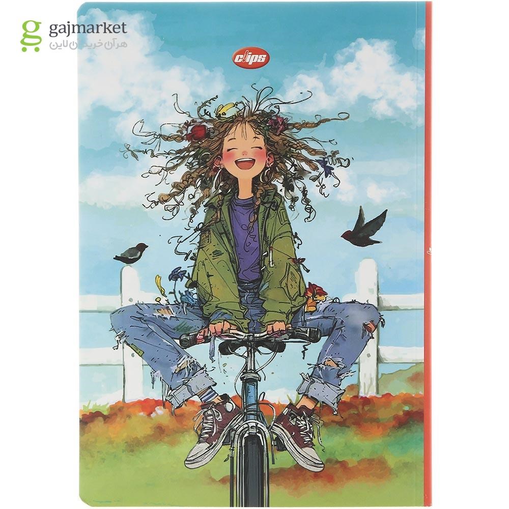 تصویر از دفتر مشق 50 برگ کلیپس طرح Biker Girl کد 0384