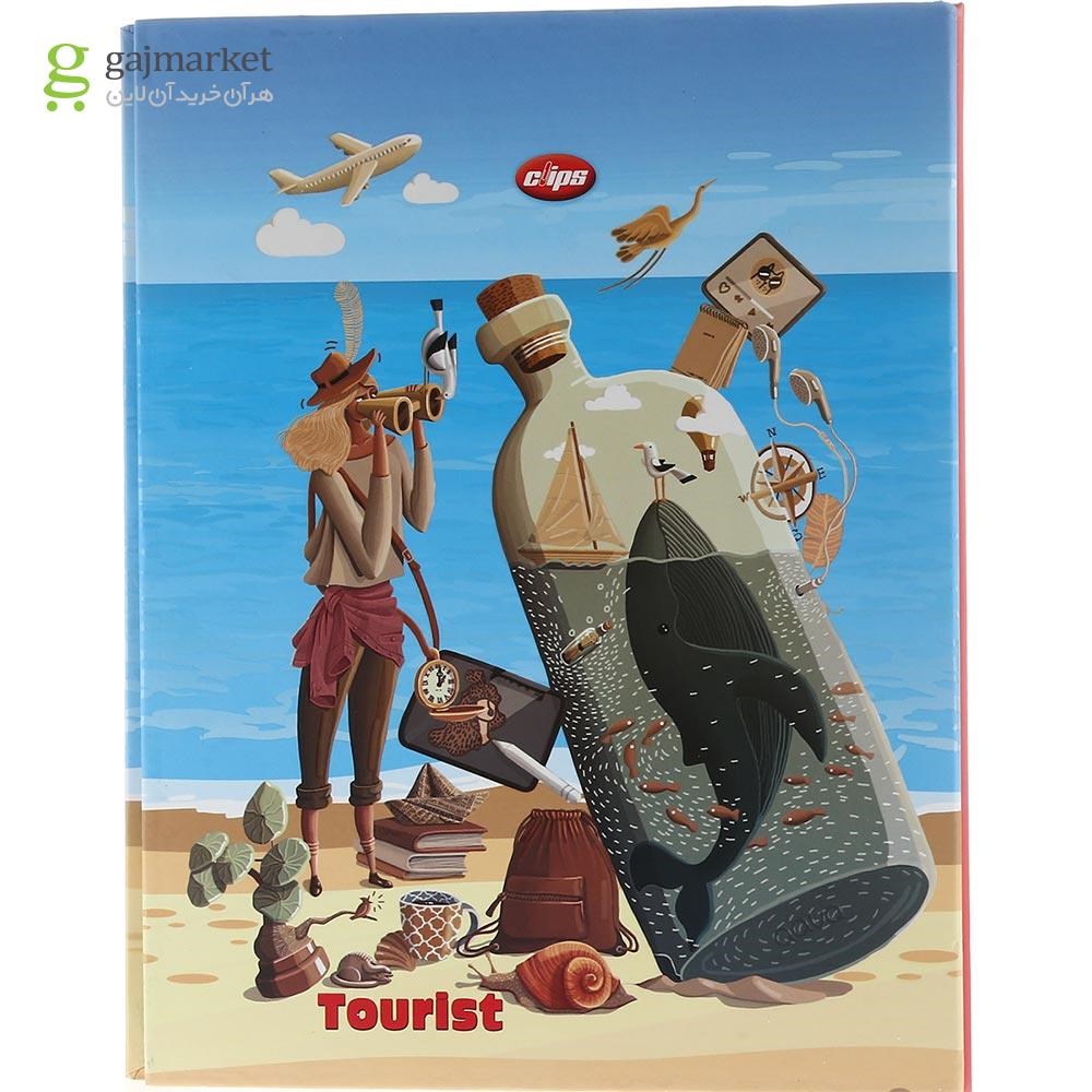 تصویر از دفتر کلاسوری 80 برگ کلیپس طرح Tourist کد 3073