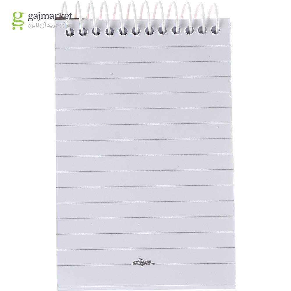 تصویر از دفترچه یادداشت سیمی 80 برگ کلیپس طرح Face کد 0254