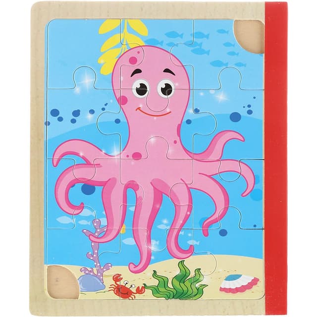 پازل چوبی 72 تکه وودن تویز مدل کتاب پازل طرح آبزیان product image