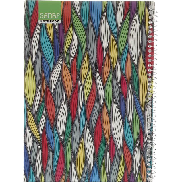 دفتر زبان دو خط سیمی 50 برگ صدف طرح طناب رنگی product image