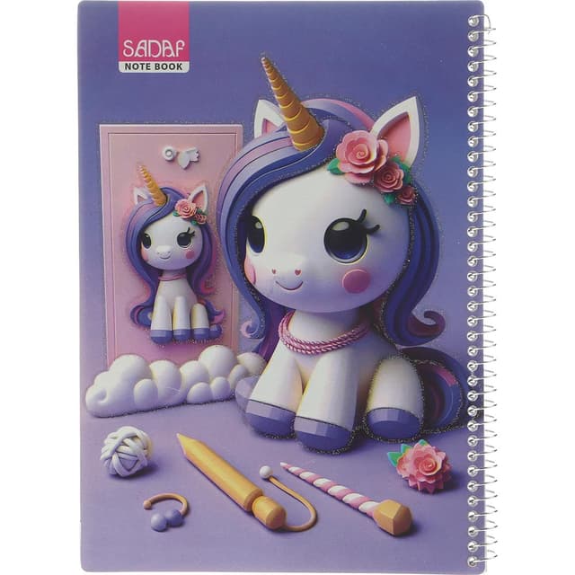دفتر سیمی 50 برگ صدف طرح Purple Pony product image