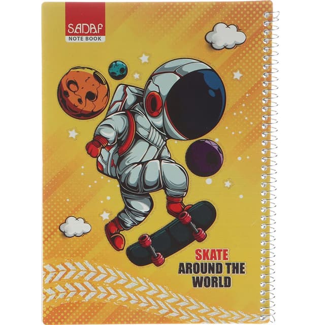 دفتر سیمی 50 برگ صدف طرح Skate Around The World product image