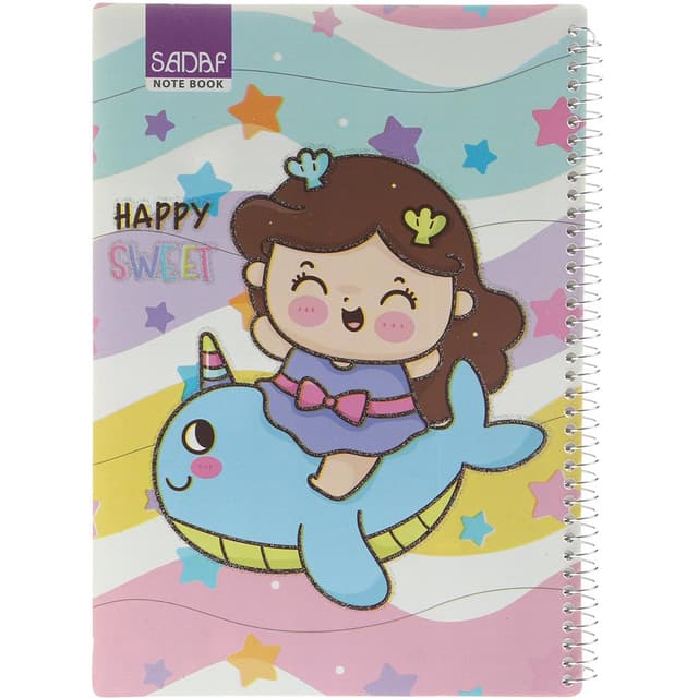 دفتر سیمی 50 برگ صدف طرح Happy Sweet product image