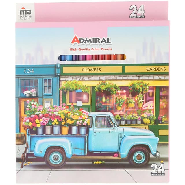 مداد رنگی 24 رنگ ادمیرال طرح Garden Flowers کد 761C جعبه مقوایی product image