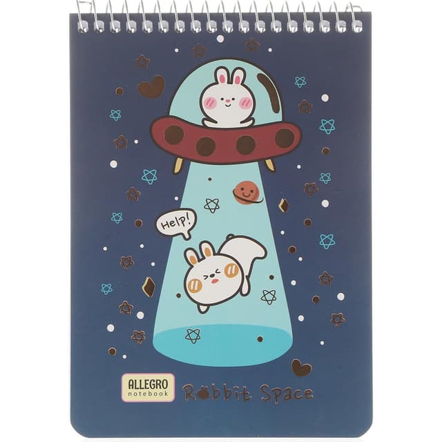 دفترچه یادداشت سیمی 80 برگ آلگرو طرح  Rabbit Space product image