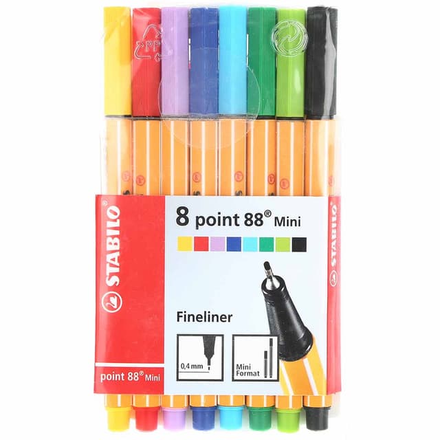 روان نویس 8 رنگ 0.4 میلی متری استابیلو مدل Point 88 Mini کد 1-688/08 product image