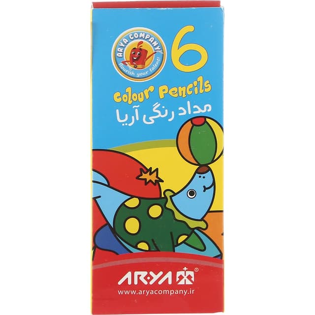 مداد رنگی 6 رنگ آریا طرح سیرک کد 3071 جعبه مقوایی product image